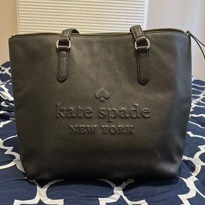 Kate Spade Larchmont Ave Black Embossed Leather Tote